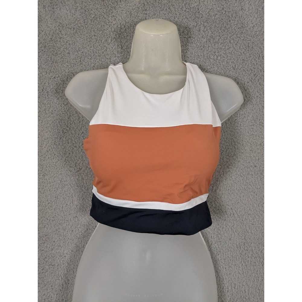 Senita Athletics Tankini Swim Top Womens M Multi Colorblock Racerback Beach